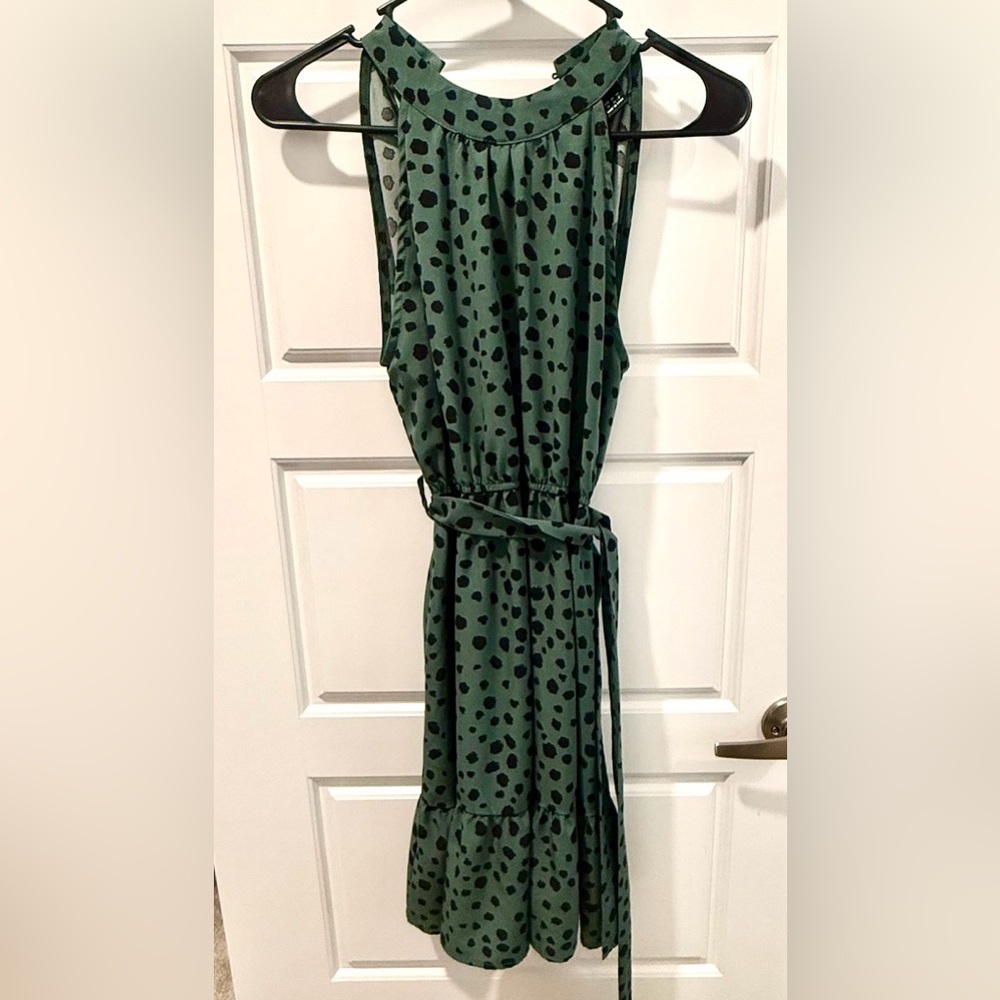 SHEIN Olive and Black Spotted Top